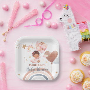 Niedliches Babybunny African American Children Dus Pappteller