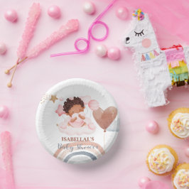 Niedliches Babybunny African American Children Dus Pappteller