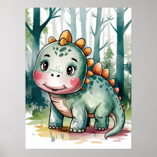 Niedliches Babydinosaurier - Süßer prähistorischer Poster