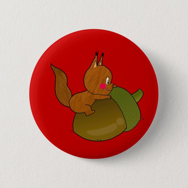 niedliches Babyeichhörnchen Button (Vorderseite)