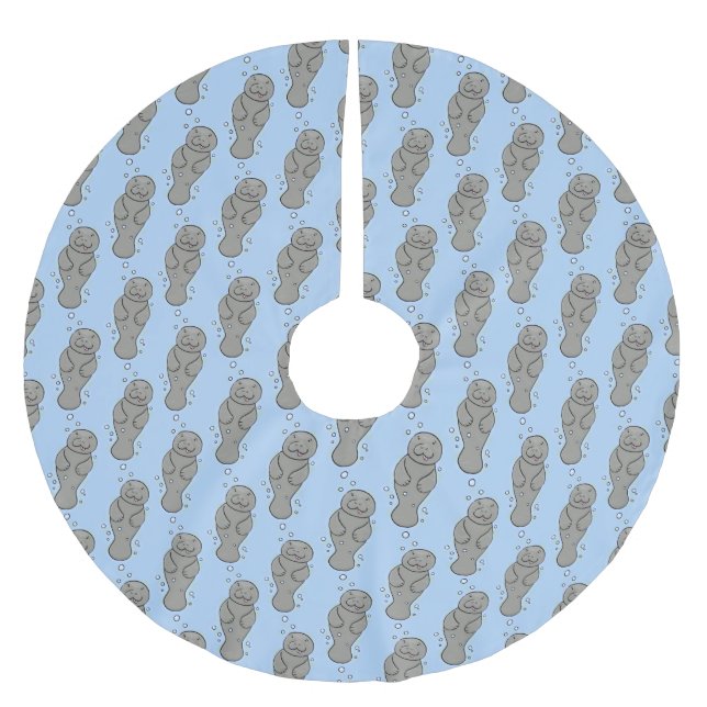 Niedliches Babymantel mit Bläschendarstellung Polyester Weihnachtsbaumdecke (Vorderseite)