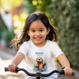 Niedliches Babymeer Otter in Wasser Splash Persona T-Shirt