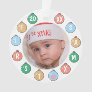 Niedliches Baby's First Christmas Foto Ornament