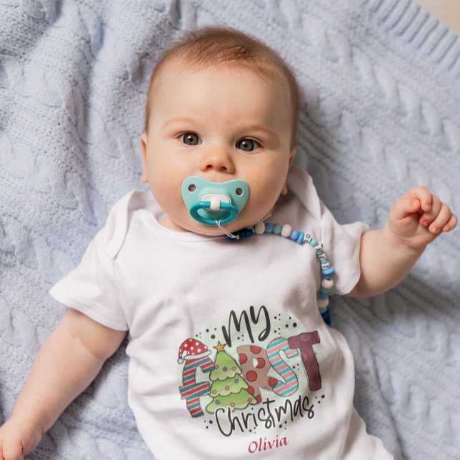 Niedliches Baby's First Christmas Tree Star Baby Strampler (Von Creator hochgeladen)