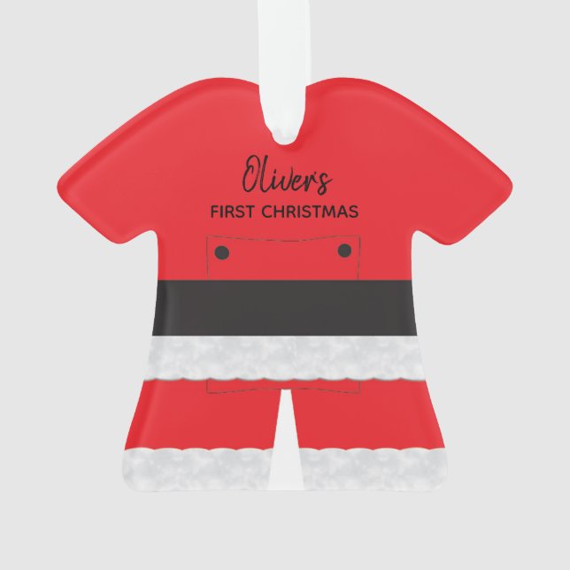 Niedliches Baby's First Christmas Weihnachtsdekora Ornament (Rückseite)