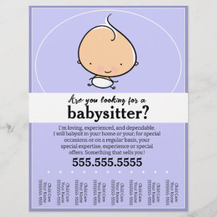 Niedliches Babysitten, Kinderbetreuung, Reißversch Flyer