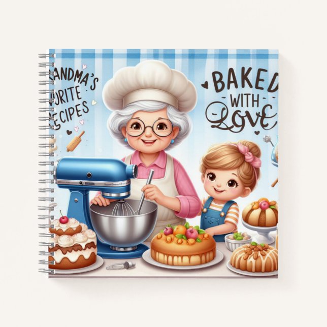 Niedliches Backen mit Oma-Rezepten-Notebook Notizbuch (Vorderseite)