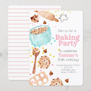 Niedliches Backen Party Geburtstagseinladung Einladung