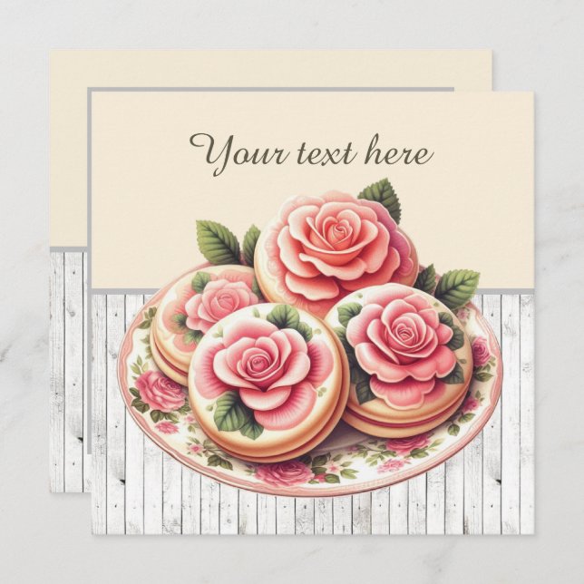 Niedliches Backkochen Party Einladung (Vorne/Hinten)