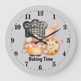 niedliches Backzeit Gnome Cookie Große Wanduhr