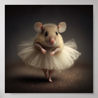 Niedliches Ballerina-Mausposter Poster