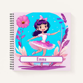 Niedliches Ballerina-Notebook mit individualisierb Notizbuch