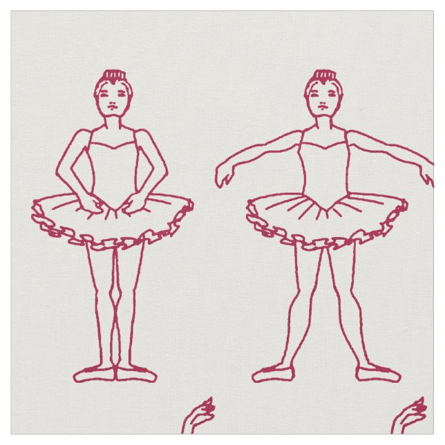 Niedliches Ballett-Positions-Muster Stoff (Nahaufnahme)