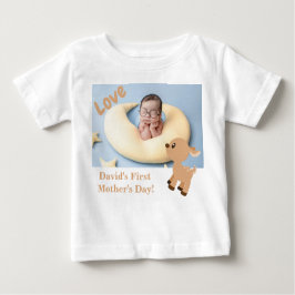 Niedliches Bambi Deer Baby First Mother Day Foto Baby T-shirt