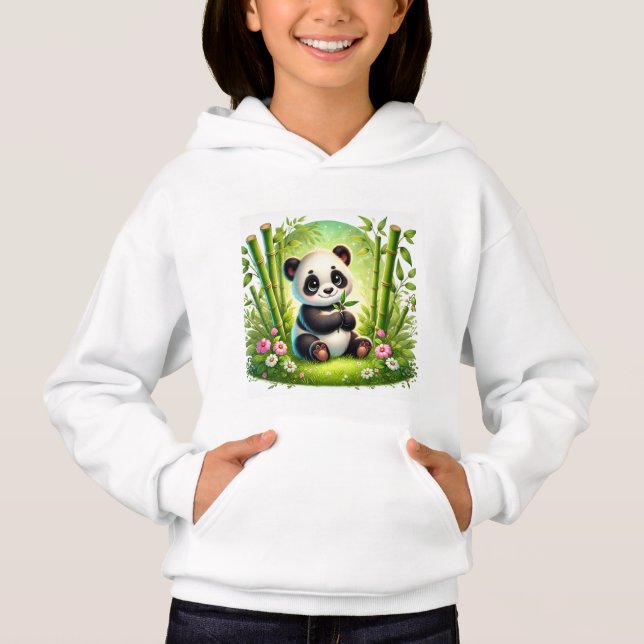 Niedliches Bambuswalddesign - Adorable Panda Cub Hoodie (Vorderseite)