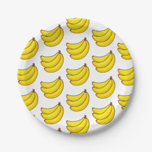 Niedliches Bananen-Muster Pappteller