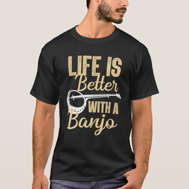 Niedliches Banjo für Männer - Bluegrass Country Mu T-Shirt (Vorderseite)