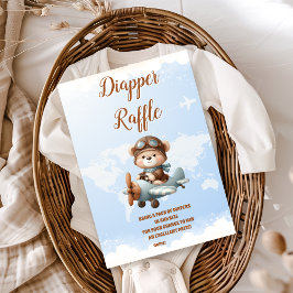 Niedliches Bären-Flugzeug Adventure fängt Diapper  Begleitkarte