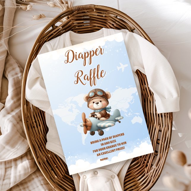 Niedliches Bären-Flugzeug Adventure fängt Diapper  Begleitkarte (Von Creator hochgeladen)
