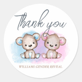 Niedliches Bärengeschlecht Danke, dass Sie Tags ge Runder Aufkleber