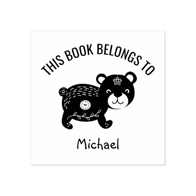 Niedliches Bärenherz Dieses Buch gehört zum Namen Gummistempel (Prägung)