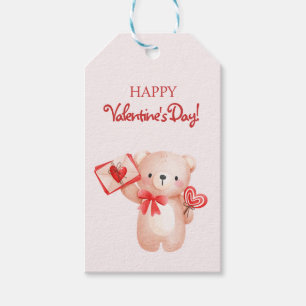 Niedliches Bärenherz Frohes Valentinstag Geschenkanhänger