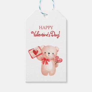 Niedliches Bärenherz Frohes Valentinstag Geschenkanhänger
