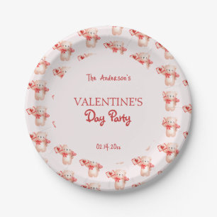 Niedliches Bärenherz Valentinstag Party Pappteller