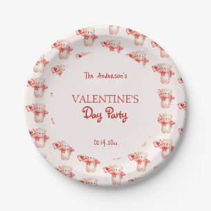 Niedliches Bärenherz Valentinstag Party Pappteller