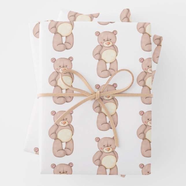 Niedliches Bärenpapier Geschenkpapier Set (Beispiel)