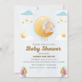 Niedliches Bärenthema Girl Baby Dusche Einladung
