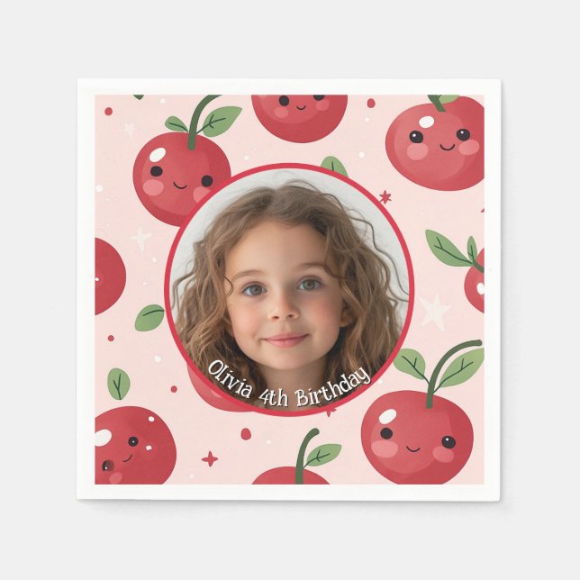 Niedliches Barry Custom Foto und Name Paper Plate Serviette (Vorderseite)