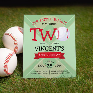 Niedliches Baseball Ribbon Budget 2. Geburtstag Ei