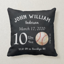 Niedliches Baseball Sports Ball Baby Birth Stats K Kissen