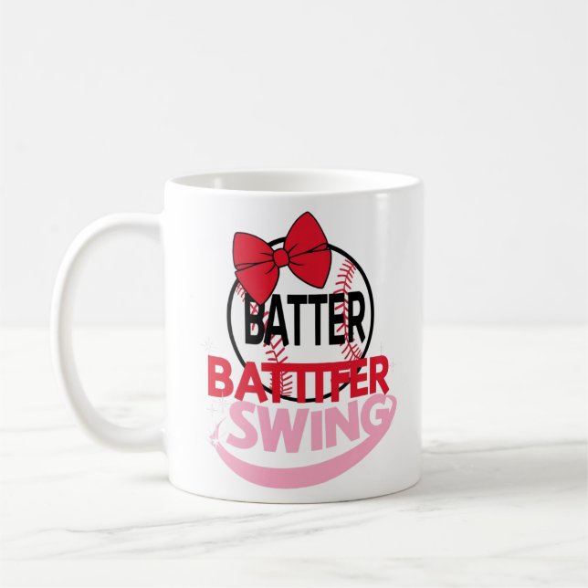 Niedliches Baseballdesign für "Batter Batter Swing Kaffeetasse (Links)