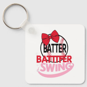 Niedliches Baseballdesign für "Batter Batter Swing Schlüsselanhänger