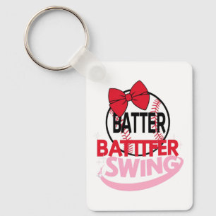 Niedliches Baseballdesign für "Batter Batter Swing Schlüsselanhänger