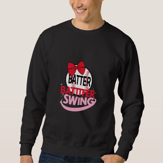 Niedliches Baseballdesign für "Batter Batter Swing Sweatshirt (Vorderseite)