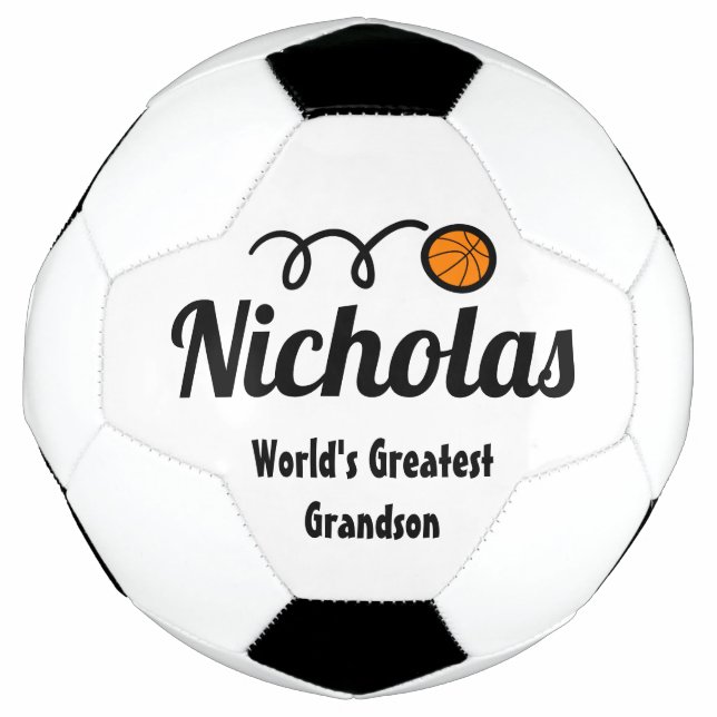 Niedliches Basketball Sportlogo individuelle Name  Fußball (Vorderseite)