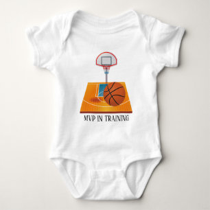 Niedliches Basketball-Sporttraining - Text Baby Strampler