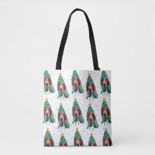 Niedliches Basset Hound Dog Muster Weihnachten