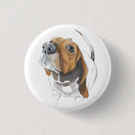 Niedliches Basset Hound Nah Button