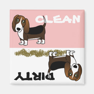 Niedliches Basset Hound Sauberes Geschirrspüler Ma Magnet