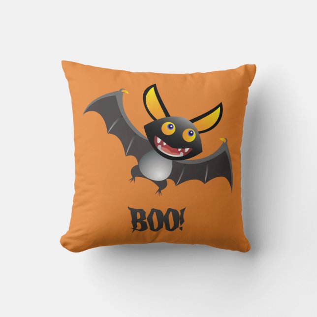 NIEDLICHES BAT BOO! Halloween-Kissen Kissen (Vorderseite)