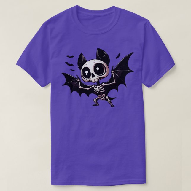 Niedliches Bat Skelett T-Shirt (Design vorne)