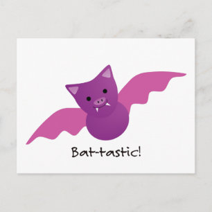 Niedliches Battastic Pink Bat Postkarte