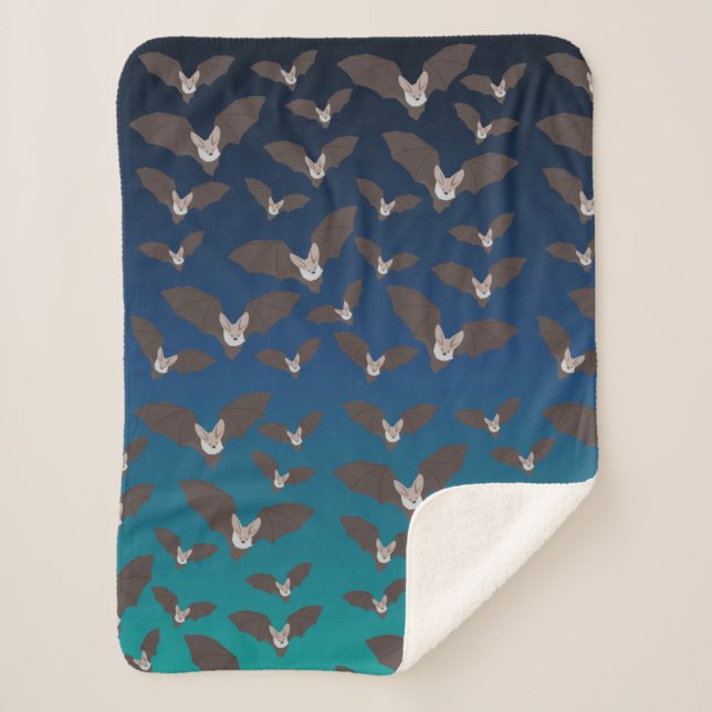 Niedliches Battmuster Sherpadecke (Vorderseite)