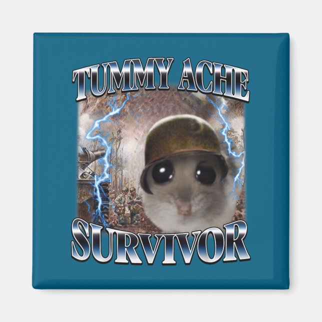 Niedliches Bauchweh-Überlebender-Hamster-Meme Magnet (Vorne)