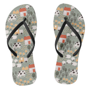 Niedliches Bauernmuster Flip Flops