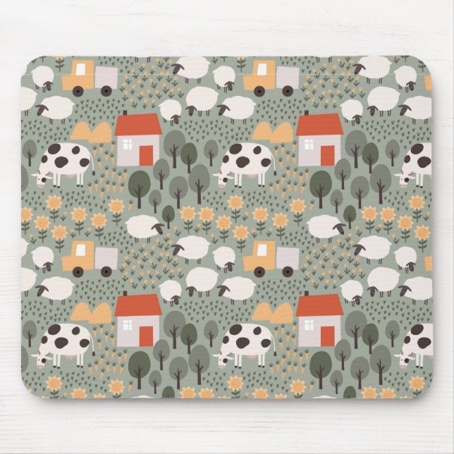 Niedliches Bauernmuster Mousepad (Vorne)